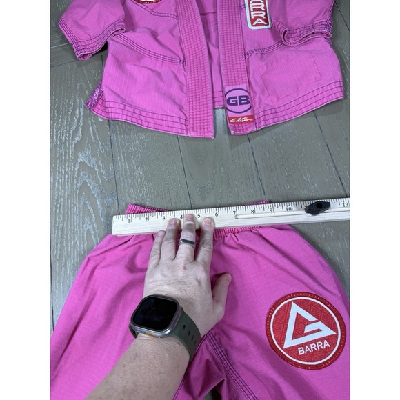 Gracie Barra Gi Y1 Hot Pink Complete Set White Belt Girls Equipe Edition main image 6